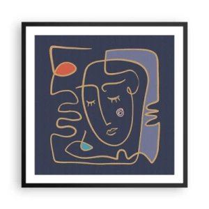 Poster in einem schwarzem Rahmen - In Gedanken - 60x60 cm