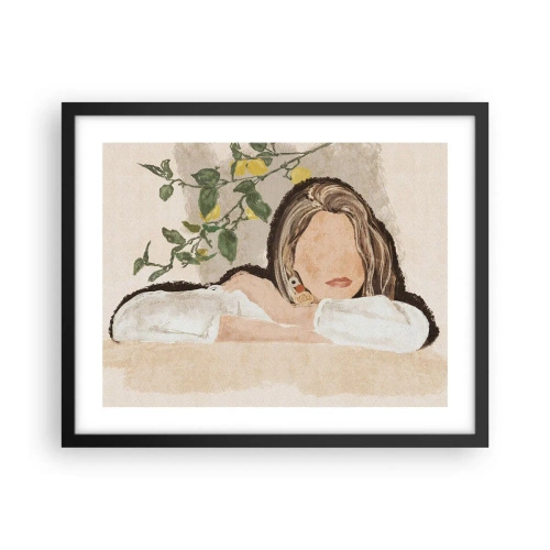 Poster in einem schwarzem Rahmen - Südländische Schönheit - 50x40 cm
