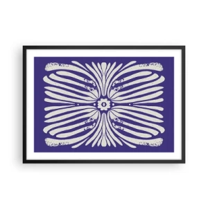 Poster in einem schwarzem Rahmen - Ethno-Muster in Lila- und Weißtönen - 70x50cm - Ethnische Inspirationen - Moderne Wanddekoration für Wohnzimmer und Schlafzimmer ARTTOR