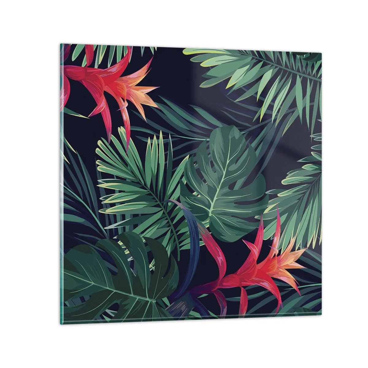 Glasbild - Bild auf glas - Im Grünen in Flammen gehen - 60x60 cm