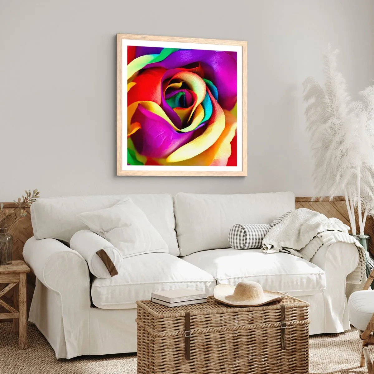 Poster in einem Rahmen aus heller Eiche - Es ist unmöglich - 50x50 cm