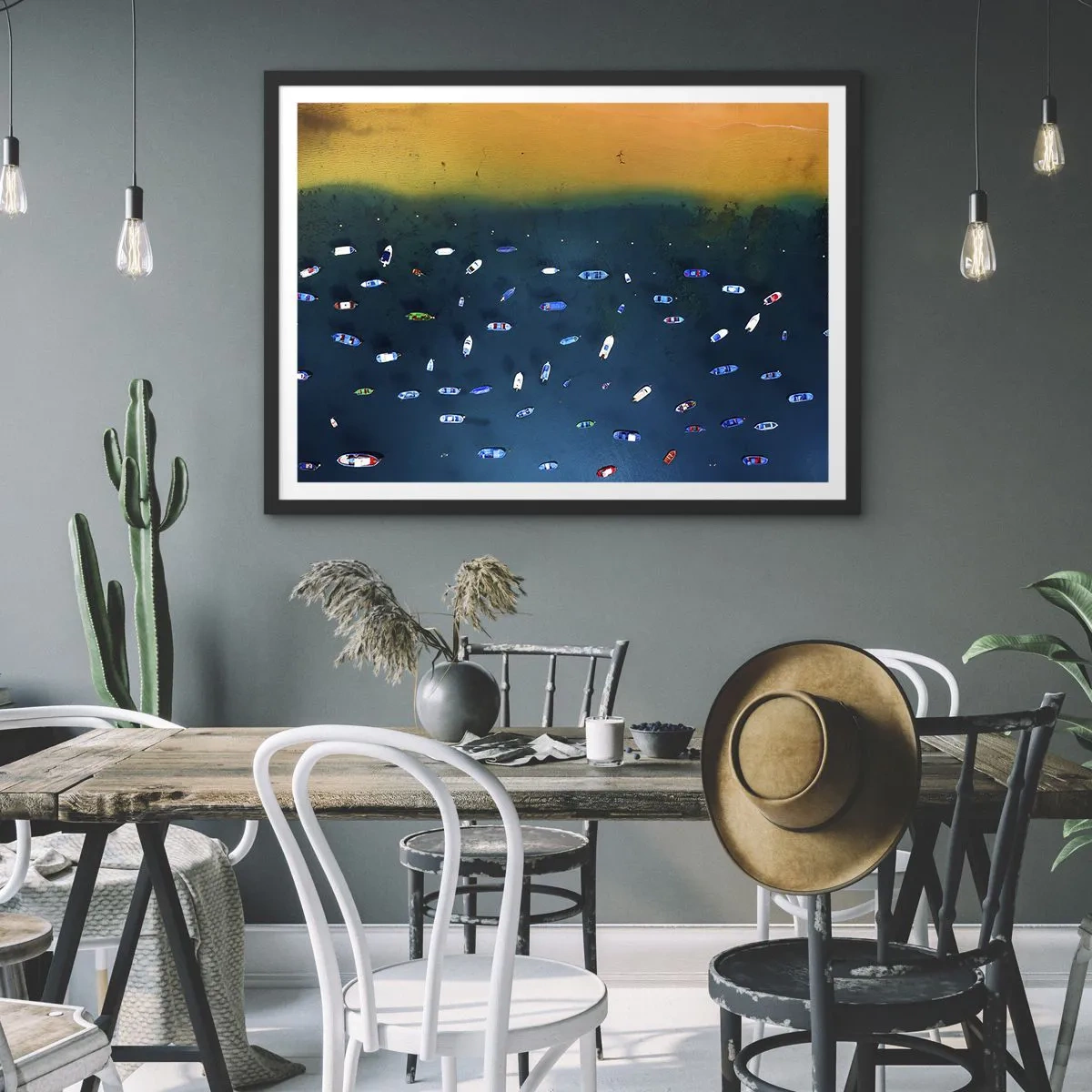 Poster in einem schwarzem Rahmen - Feiertagsspiel - 91x61 cm