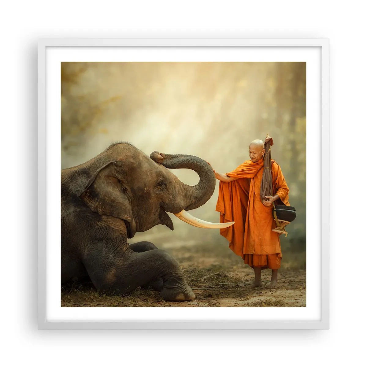 Poster in einem weißen Rahmen - Treffen unterwegs - 60x60 cm