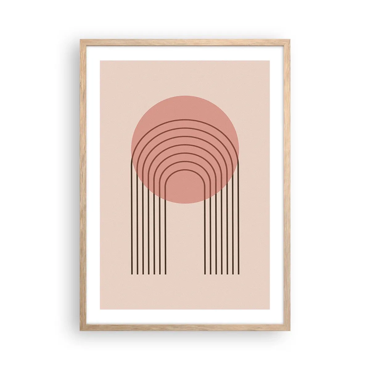 Poster in einem Rahmen aus heller Eiche - Unwiderstehliche Anziehungskraft - 50x70 cm