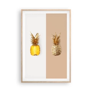 Poster in einem Rahmen aus heller Eiche - Ananas für uns - 61x91 cm