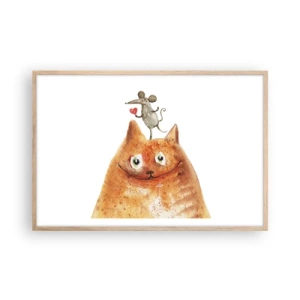 Poster in einem Rahmen aus heller Eiche - Paradoxien der Liebe - 91x61 cm