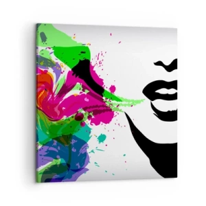 Bild auf Leinwand - Leinwandbild - Eine Geschichte in den Farben des Regenbogens - 50x50 cm