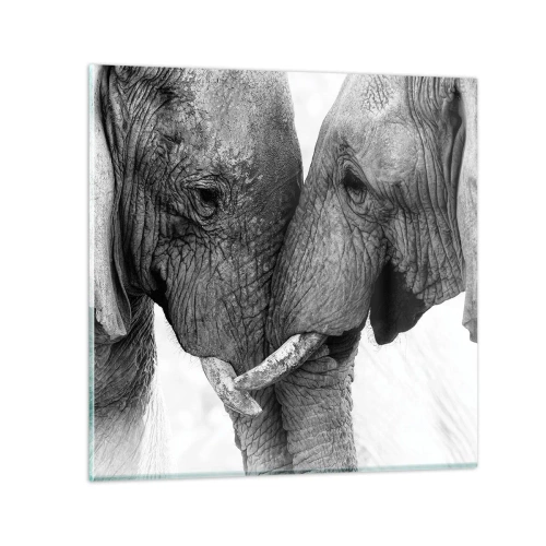 Glasbild - Bild auf glas - Herzliches Geständnis - 70x70 cm