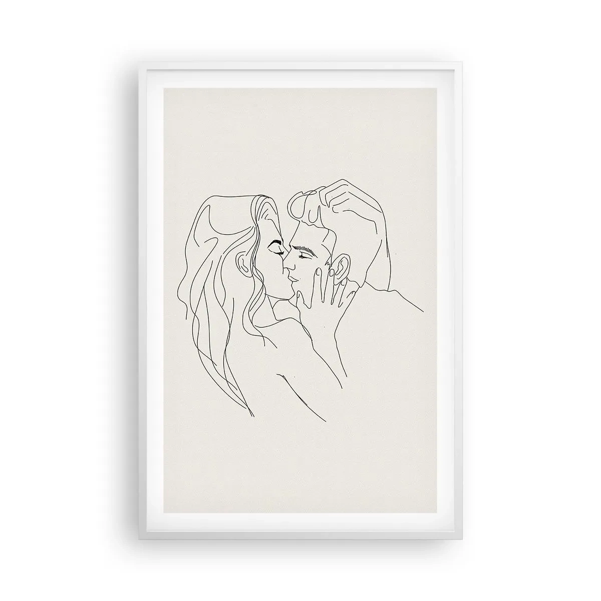 Poster in einem weißen Rahmen - Verstrickt im Gefühl - 61x91 cm