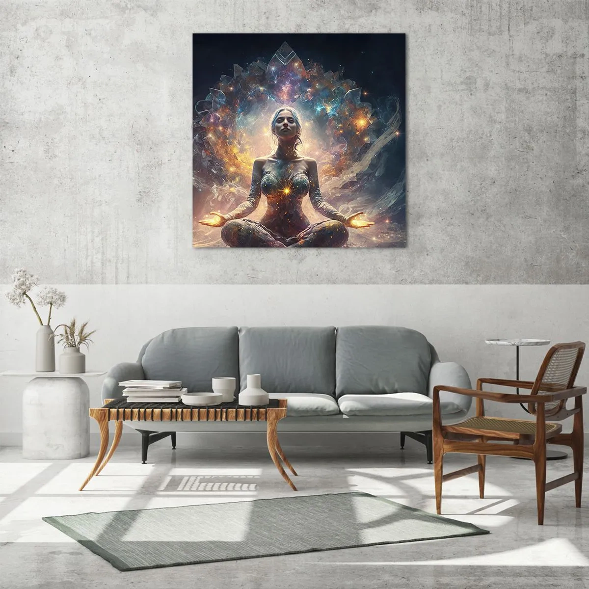 Glasbild - Bild auf glas - Fluss guter Energie - 30x30 cm