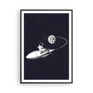 Poster in einem schwarzem Rahmen - Weltraumsurfer - 70x100 cm