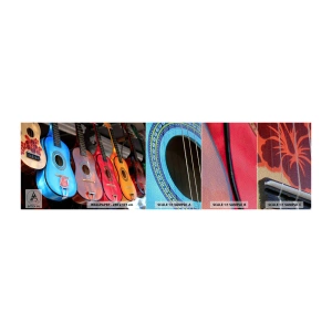 Fototapeten Muster Premium Sand - Lateinische Atmosphäre - Musik, Gitarre, Ein Musikinstrument - 100x30 cm