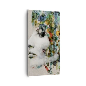 Bild auf Leinwand - Leinwandbild - Sie tauchte aus dem Grau auf - 65x120 cm