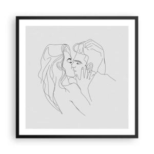 Poster in einem schwarzem Rahmen - Dieselbe Linie - 60x60 cm