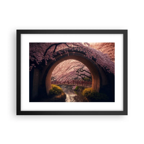 Poster in einem schwarzem Rahmen - Japanischer Frühling - 40x30 cm
