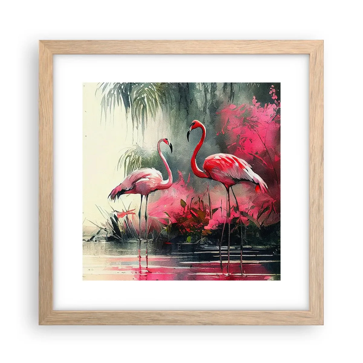 Poster in einem Rahmen aus heller Eiche - Lektion in natürlicher Anmut - 30x30 cm