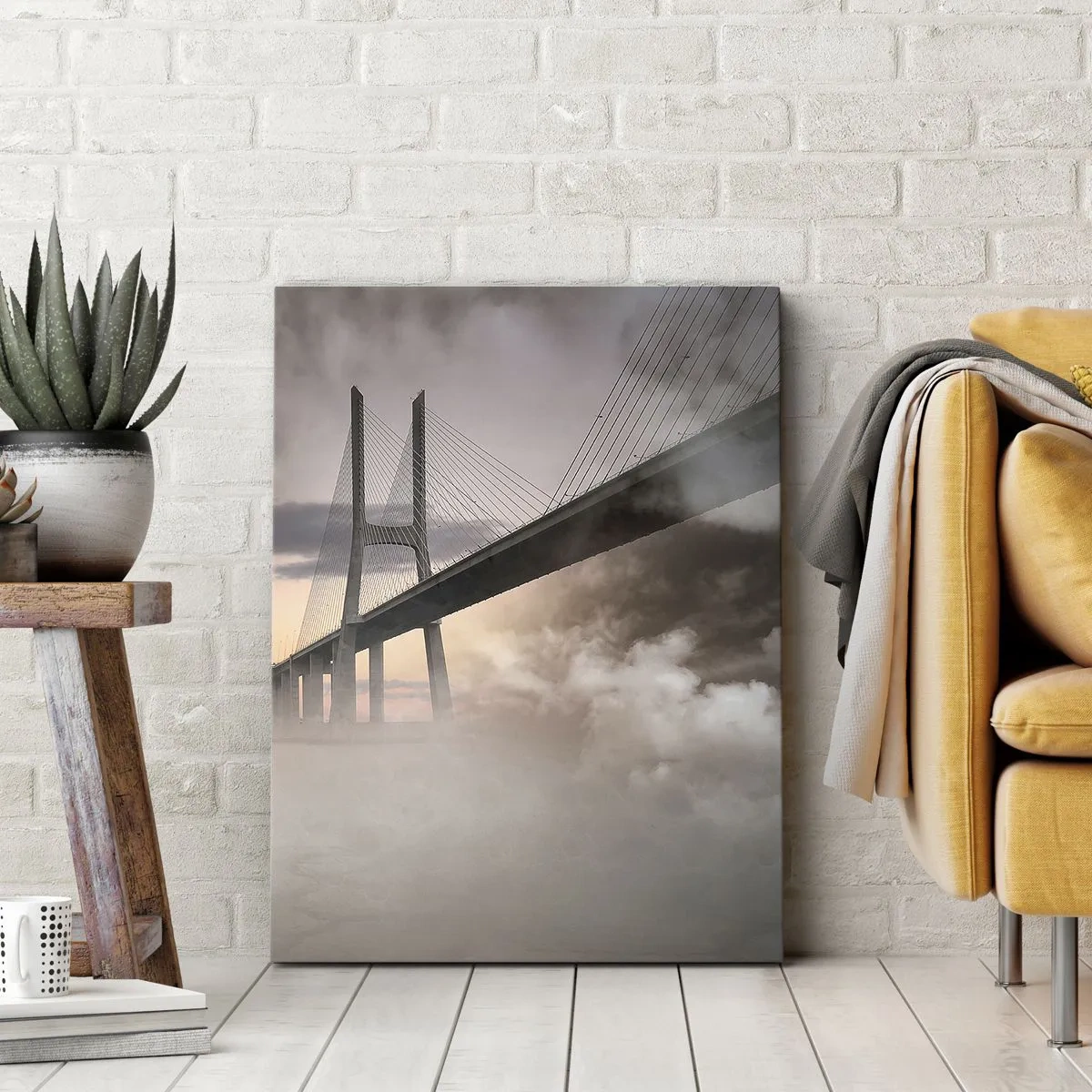 Bild auf Leinwand - Leinwandbild - Auf dem Fluss, den es nicht gibt - 55x100 cm