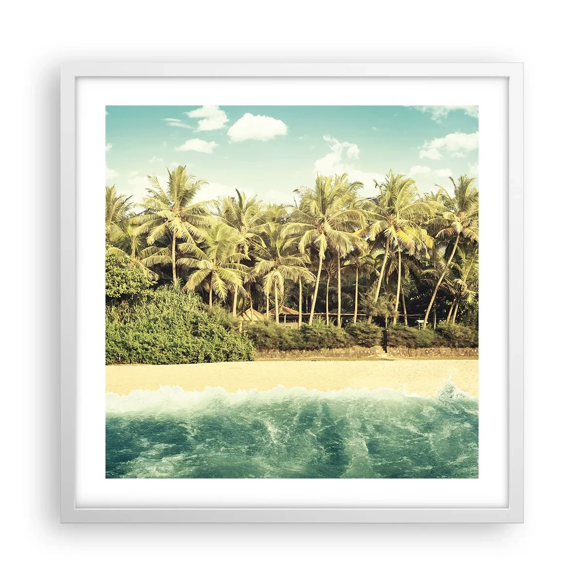 Poster in einem weißen Rahmen - Wie wäre es hier? - 50x50 cm