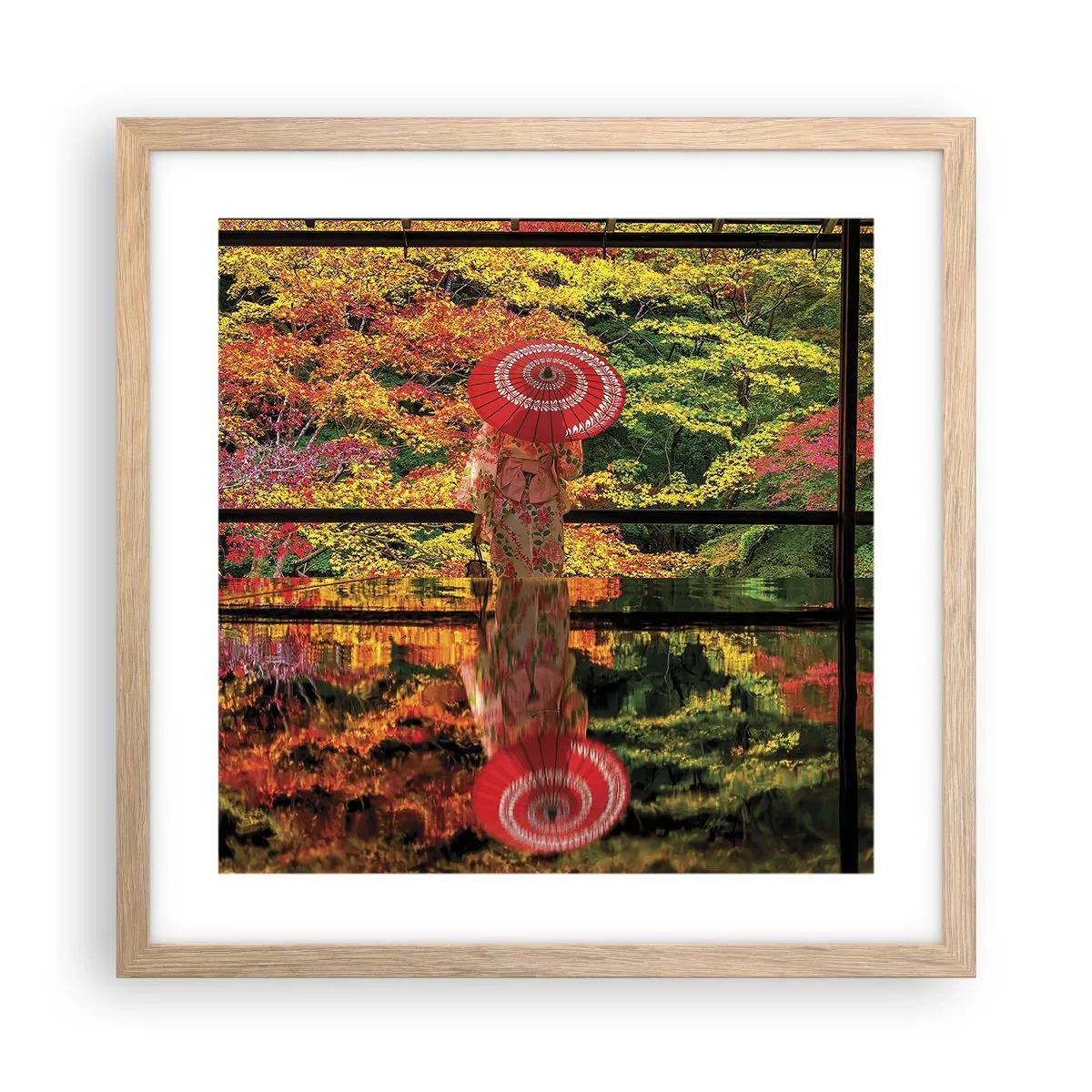 Poster in einem Rahmen aus heller Eiche - Im Tempel der Natur - 40x40 cm