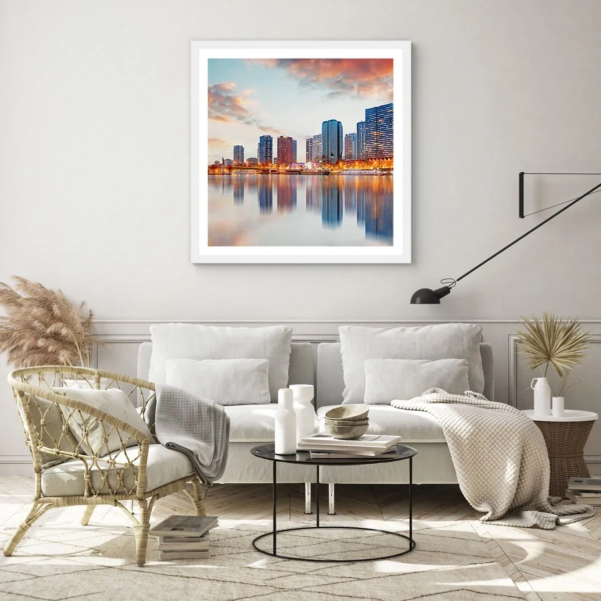 Poster in einem weißen Rahmen - Die monumentale Ruhe von Paris - 30x30 cm