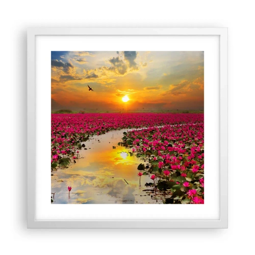 Poster in einem weißen Rahmen - Das geheime Leben des Sees - 40x40 cm