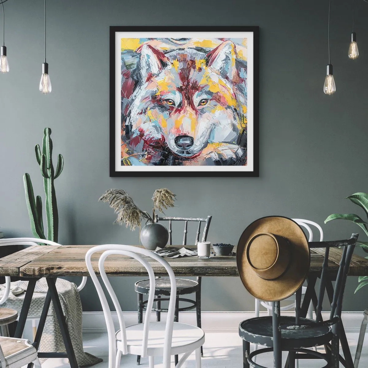 Poster in einem schwarzem Rahmen - Seelenfrieden unter den Lieben - 60x60 cm