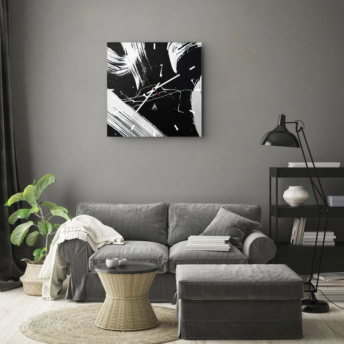 Wanduhr - Glasuhr - Dunkelheit durchbrechen - 40x40 cm