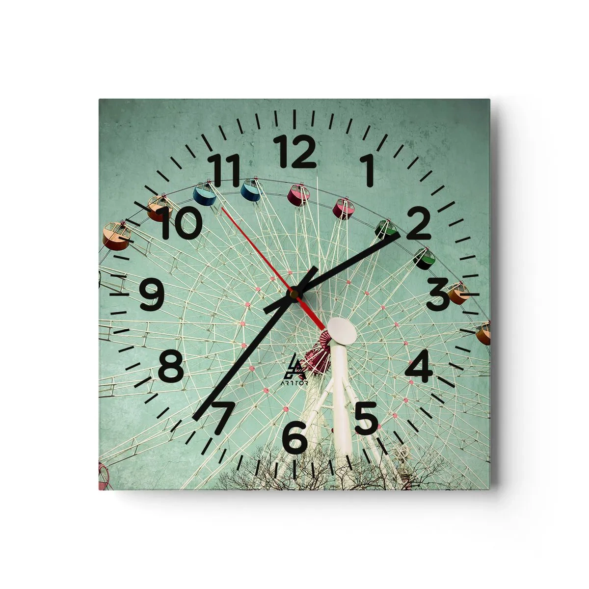 Wanduhr - Glasuhr - Wir laden zum Spiel ein - 40x40 cm