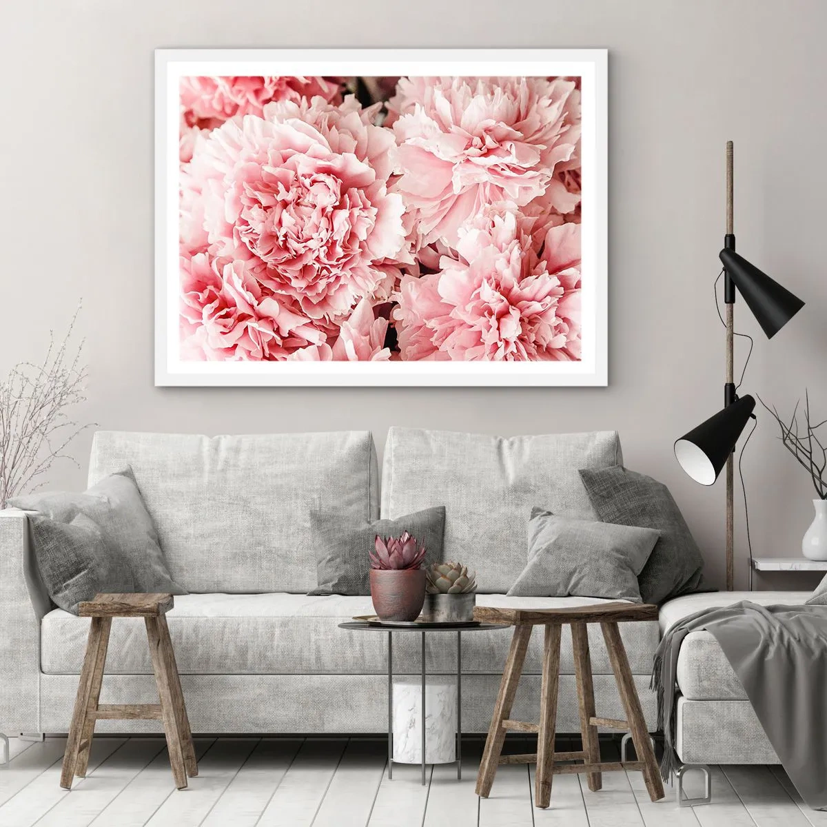 Poster in einem weißen Rahmen - Rosa Traum - 70x50 cm
