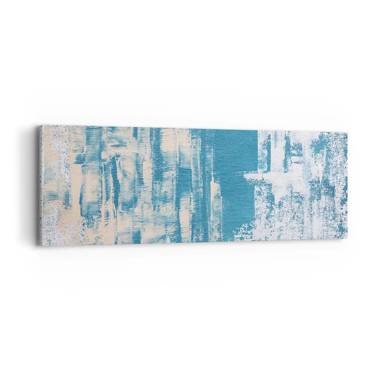 Bild auf Leinwand - Leinwandbild - Durch einen Eiszapfen - 90x30 cm