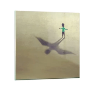 Glasbild - Bild auf glas - Der Held der Zukunft - 70x70 cm