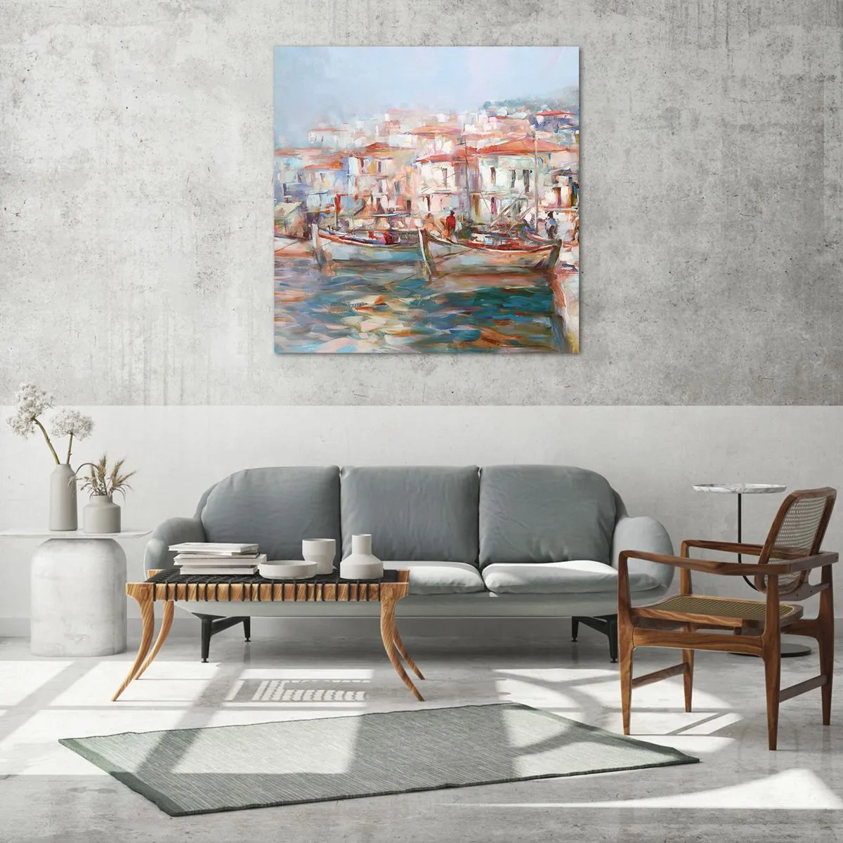 Glasbild - Bild auf glas - Pastell-Sommerferien - 70x70 cm