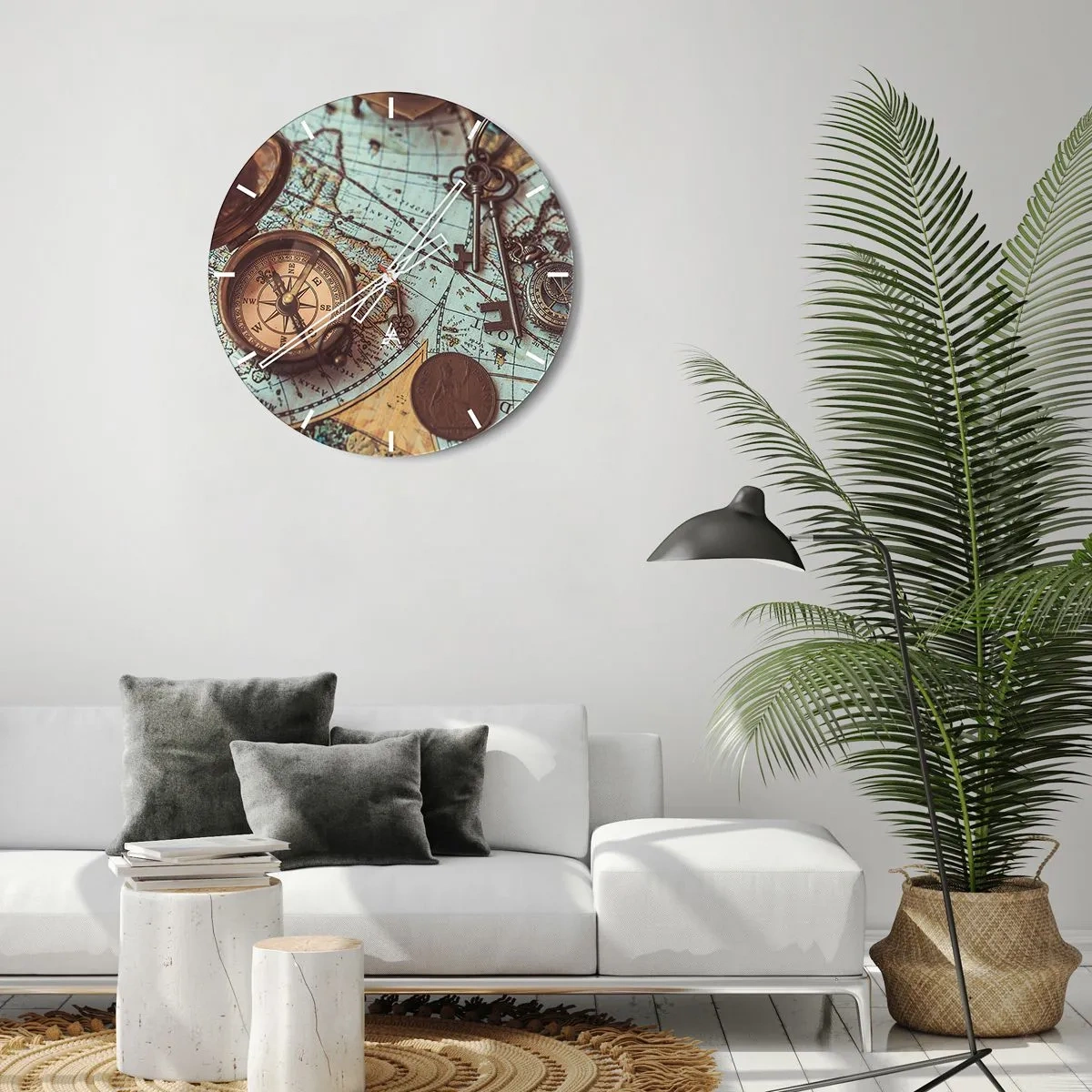 Wanduhr - Glasuhr - Für den Abenteurer - 40x40 cm