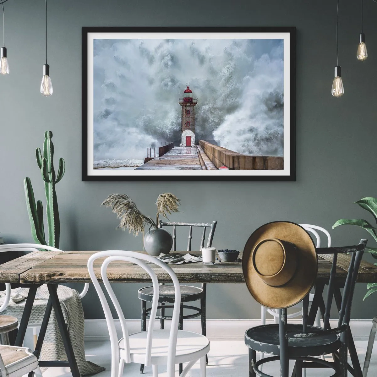 Poster in einem schwarzem Rahmen - Das Rauschen des Wassers, der Lärm wird wehen - 40x30 cm