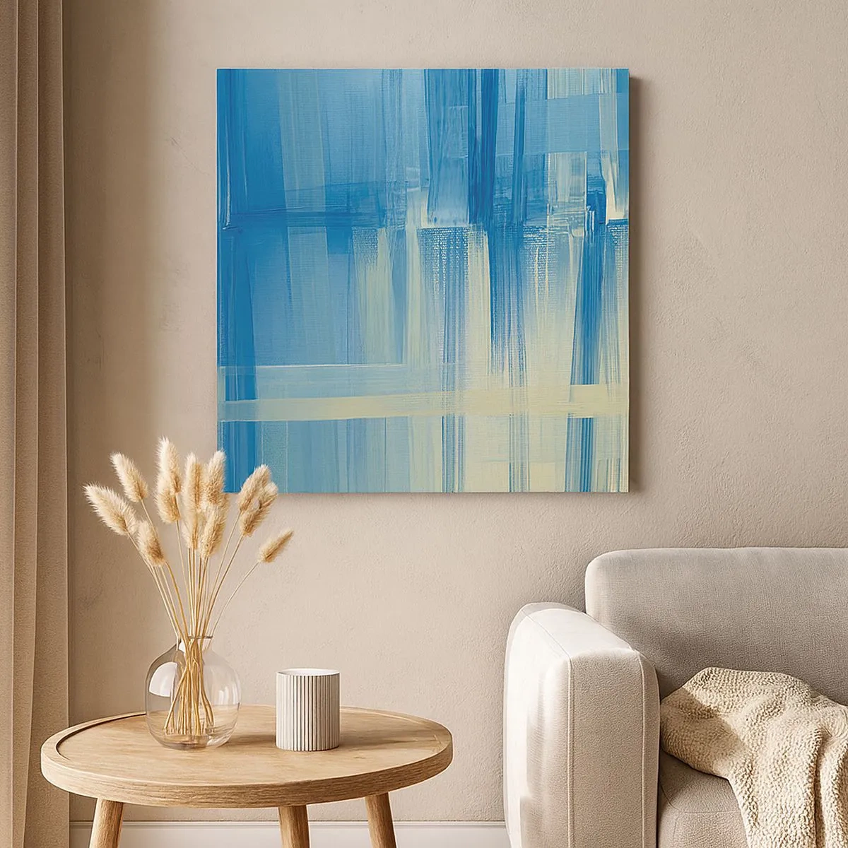 Bild auf Leinwand - Leinwandbild - Komposition in Türkis - 30x30 cm