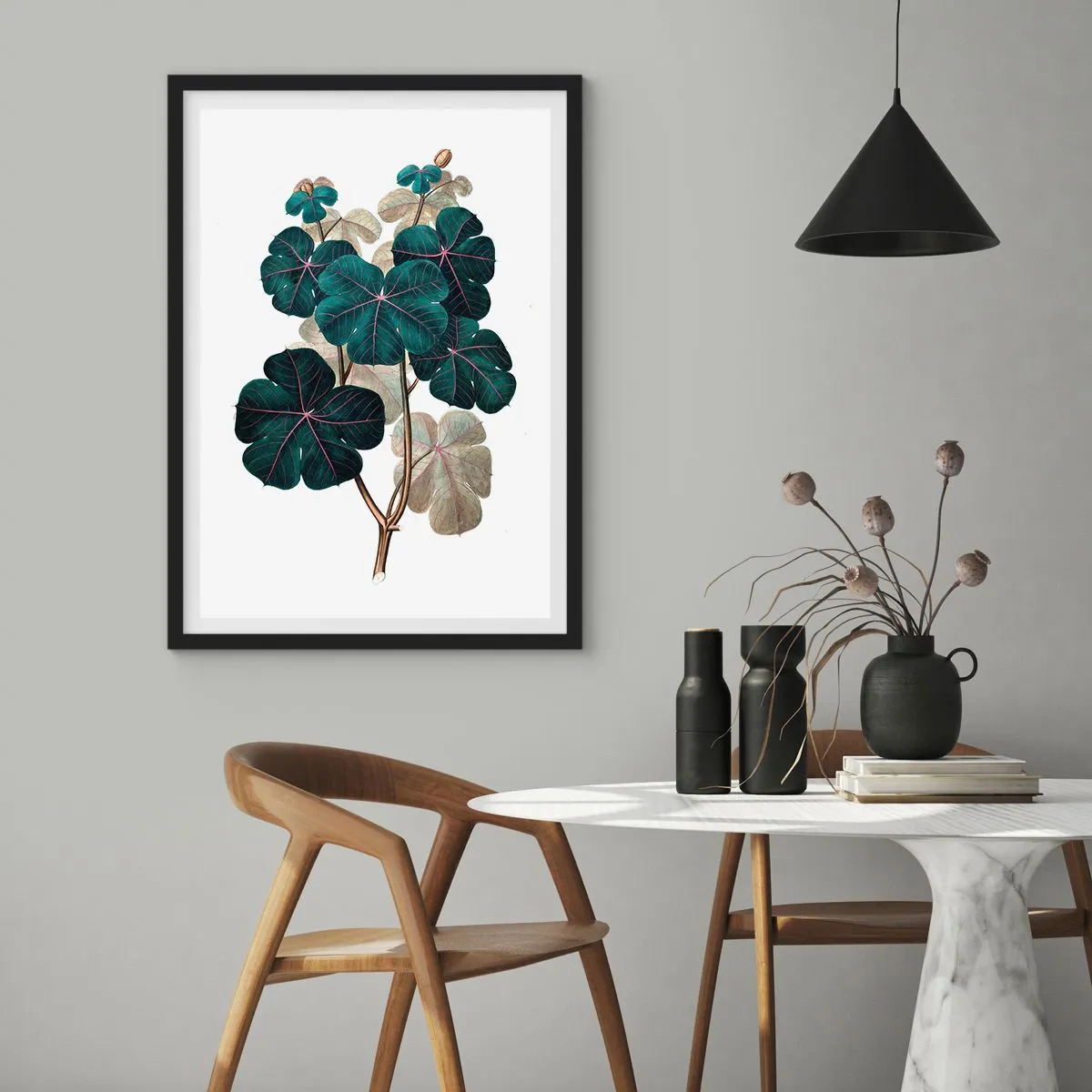 Poster in einem schwarzem Rahmen - Aus dem alten Herbarium - 61x91 cm