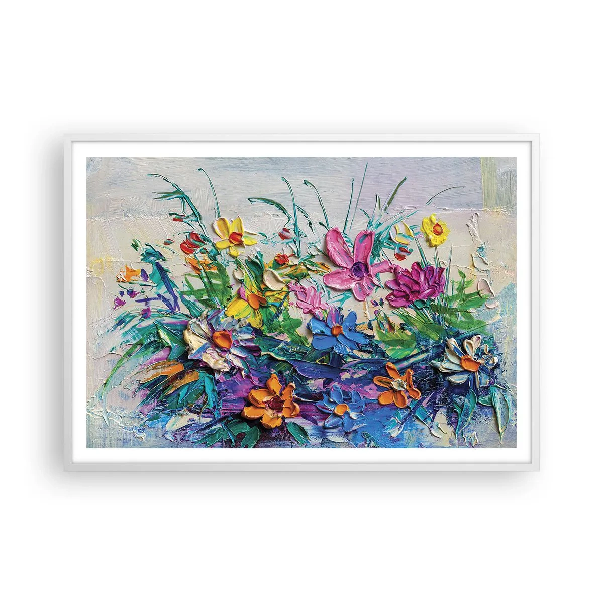 Poster in einem weißen Rahmen - Überhaupt kein Stillleben - 100x70 cm