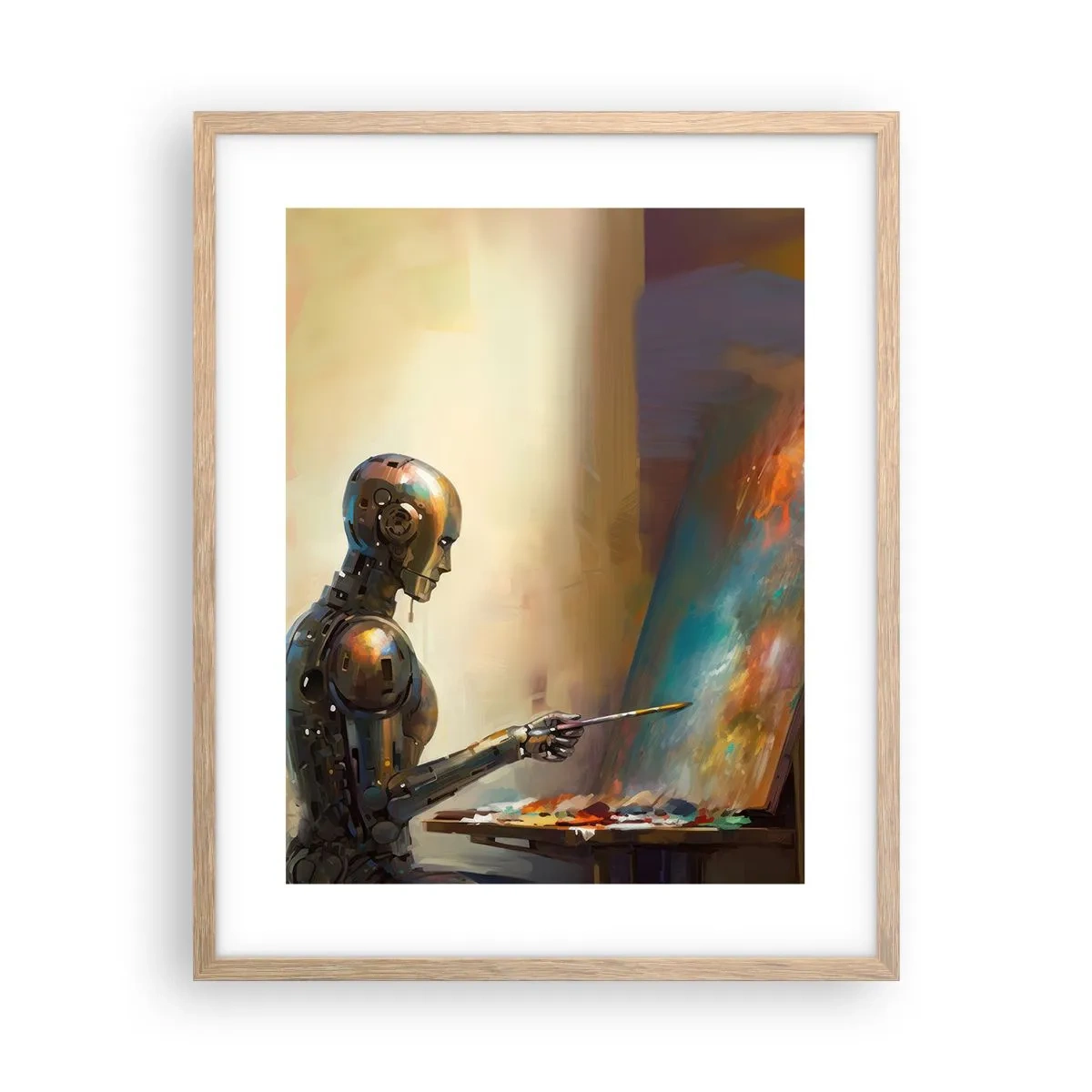 Poster in einem Rahmen aus heller Eiche - Die Kunst der Zukunft - 40x50 cm