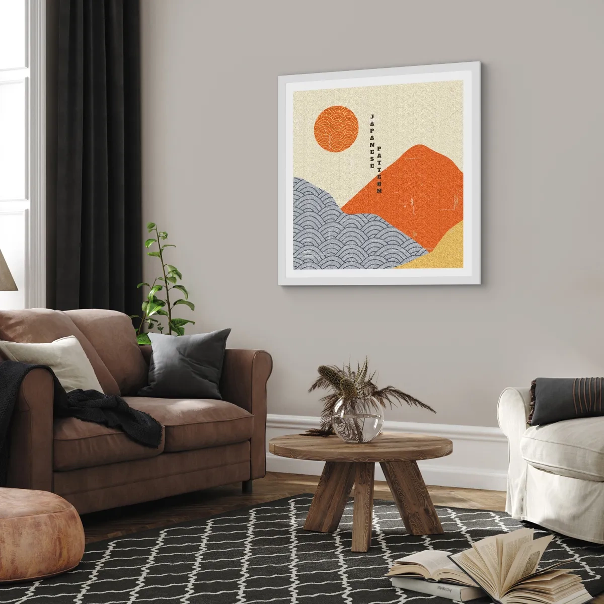 Poster in einem weißen Rahmen - Im japanischen Geist - 30x30 cm