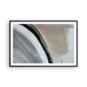 Poster in einem schwarzem Rahmen - Komposition: Bogen aus Schwarz und Grau - 91x61 cm