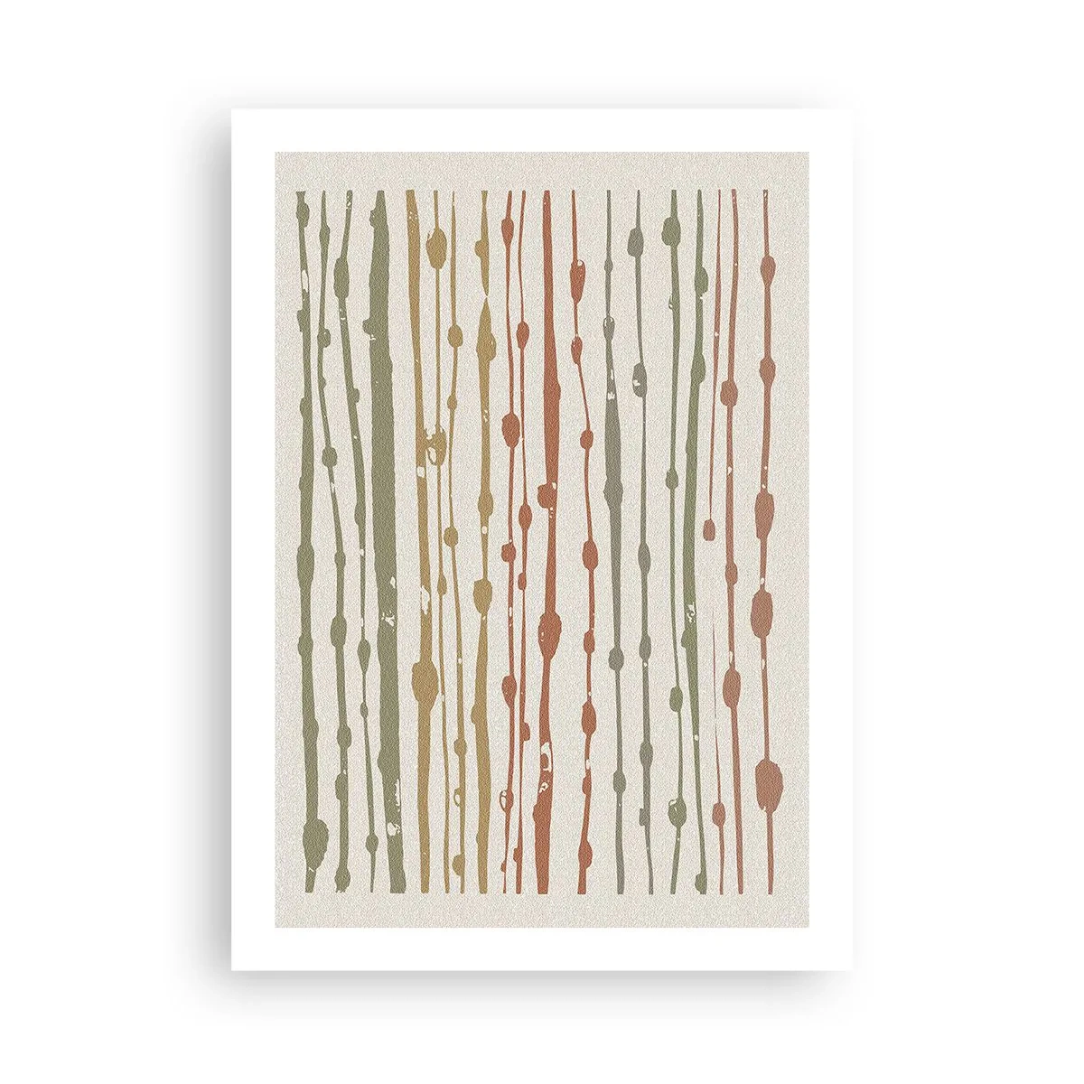 Poster - Abstrakte vertikale Linien in natürlichen Farbtönen - 50x70cm - Musikalische Notation von Farben - Moderne Wanddekoration für Wohnzimmer und Schlafzimmer ARTTOR