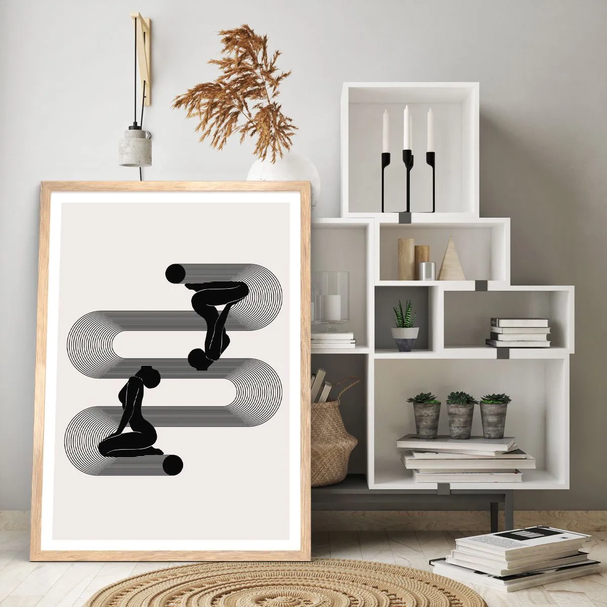 Poster in einem Rahmen aus heller Eiche - Sinnliche Symmetrie - 61x91 cm