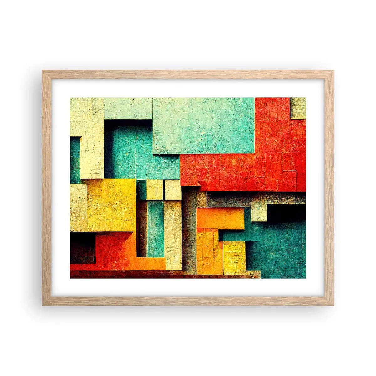 Poster in einem Rahmen aus heller Eiche - Festival der rechten Winkel - 50x40 cm