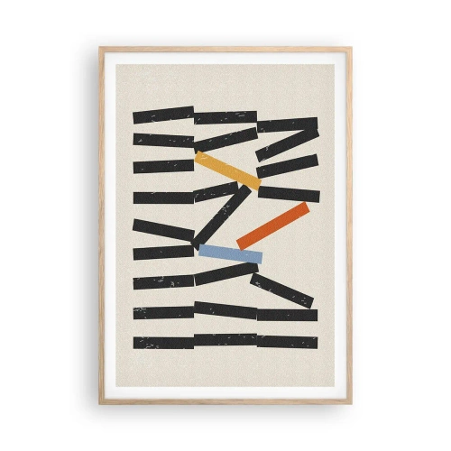 Poster in einem Rahmen aus heller Eiche - Domino – Komposition - 70x100 cm