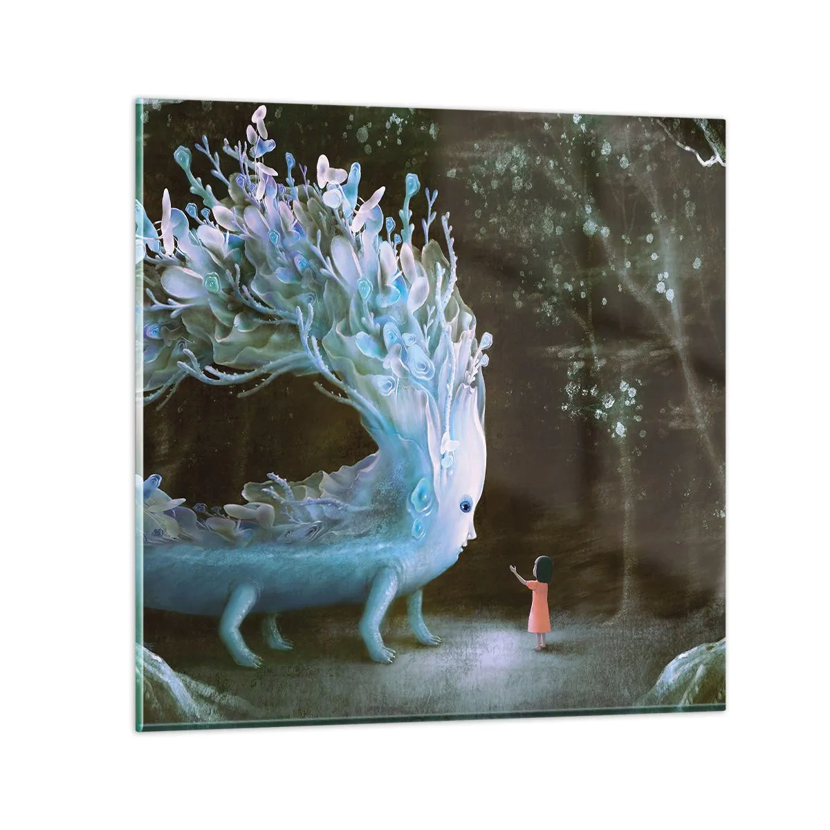 Glasbild - Bild auf glas - Fantastisches Treffen - 40x40 cm