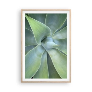 Poster in einem Rahmen aus heller Eiche - Geburt des Grüns - 61x91 cm