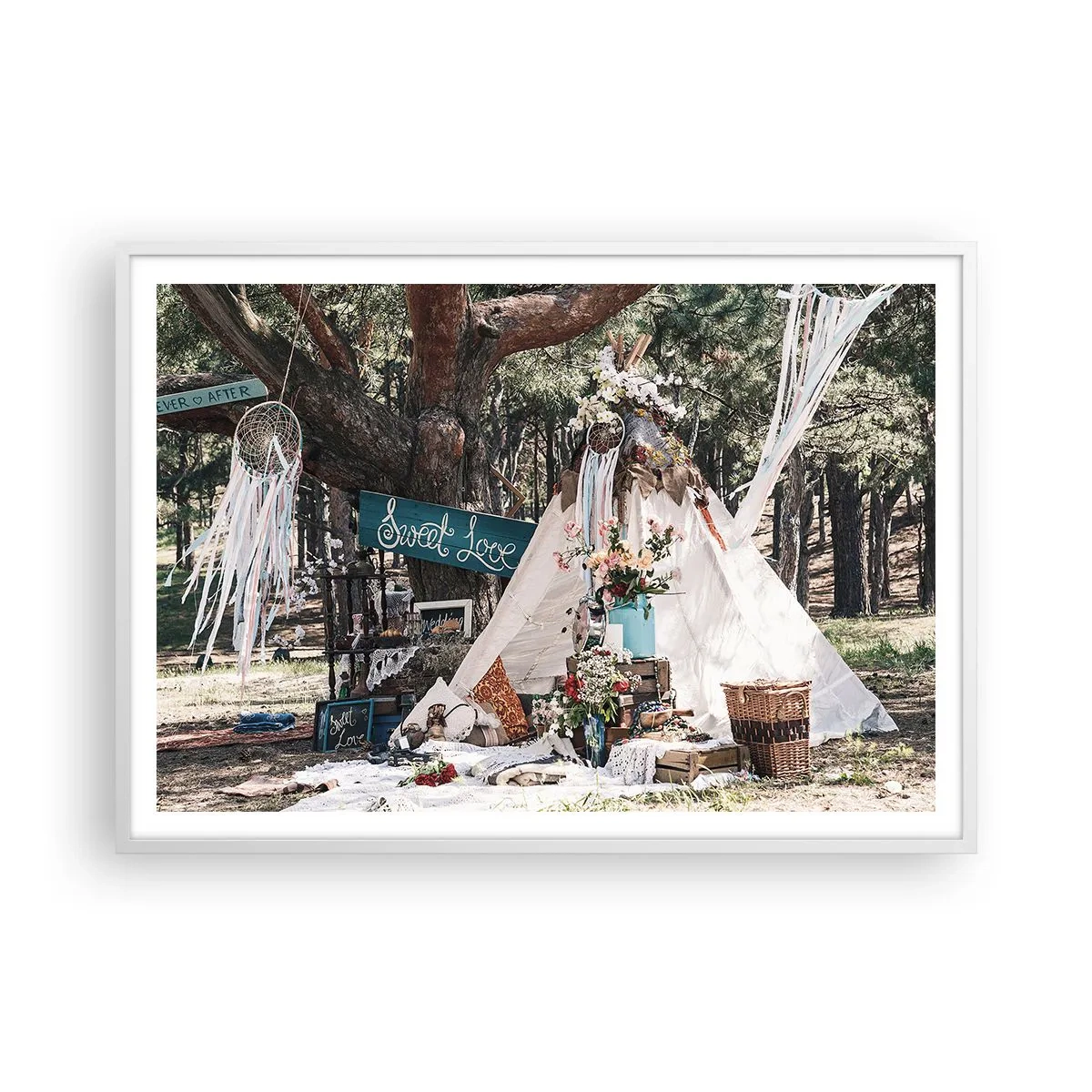 Poster in einem weißen Rahmen - Liebe machen ... - 100x70 cm