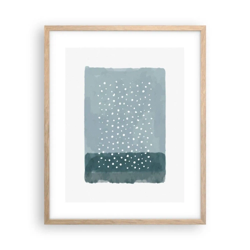 Poster in einem Rahmen aus heller Eiche - Auf Blau gewachsen - 40x50 cm