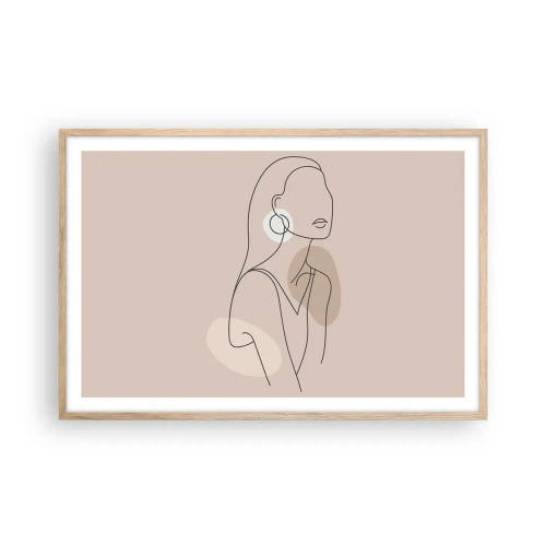 Poster in einem Rahmen aus heller Eiche - Mädchenhafte Ikone - 91x61 cm