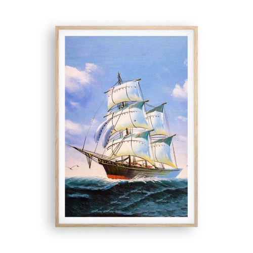 Poster in einem Rahmen aus heller Eiche - Mit Stolz mit dem Wind - 70x100 cm